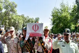 فیلم تشییع پیکر ۲ شهید نیروی انتظامی در زاهدان
