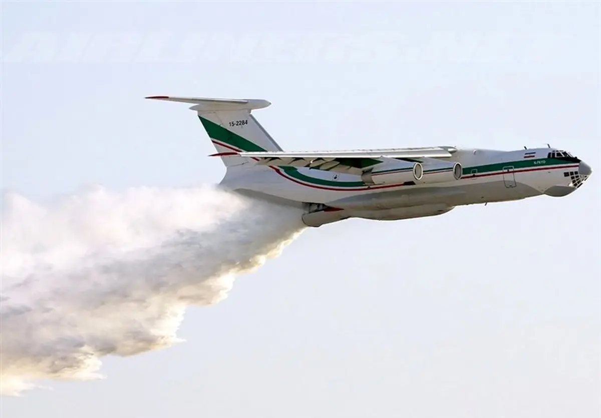 چهاردهمین پرواز آتش نشانی ایلیوشین ایرانی + لحظه تخلیه آب