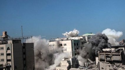 ببینید | تخریب بلندترین برج نوار غزه