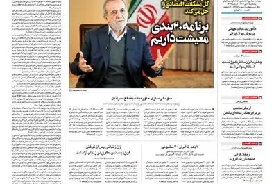 صفحه نخست روزنامه‌های‌ یکشنبه ۷ دی ۱۴۰۴