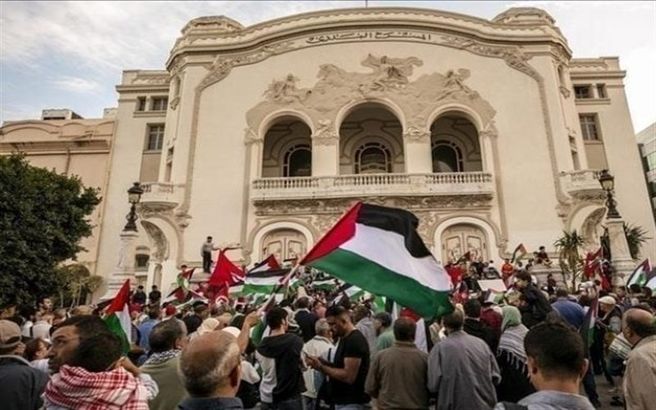 تظاهرات  تونسی ها در همبستگی با کودکان غزه
