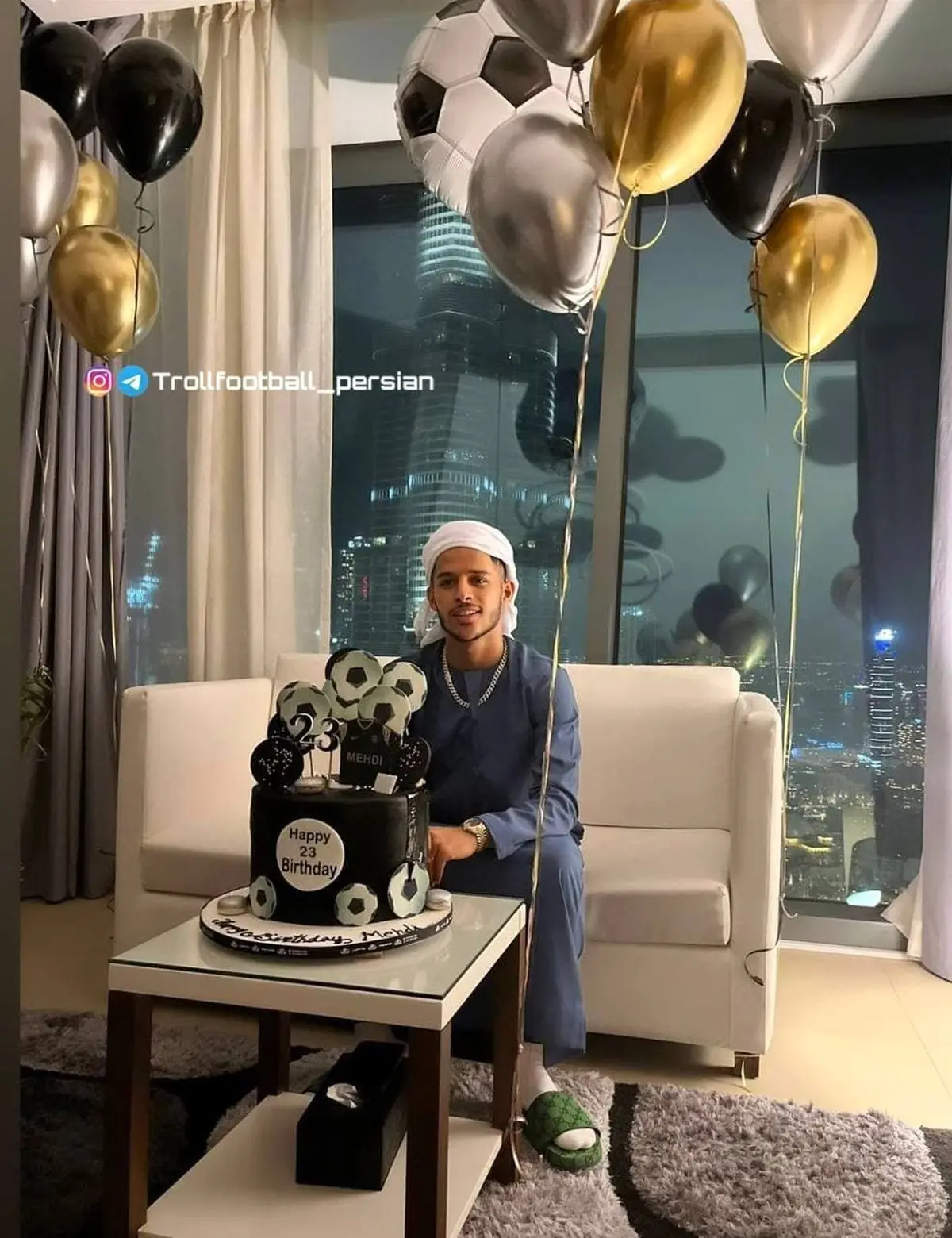 جشن تولد جدید مهدی قایدی با دشداشه 