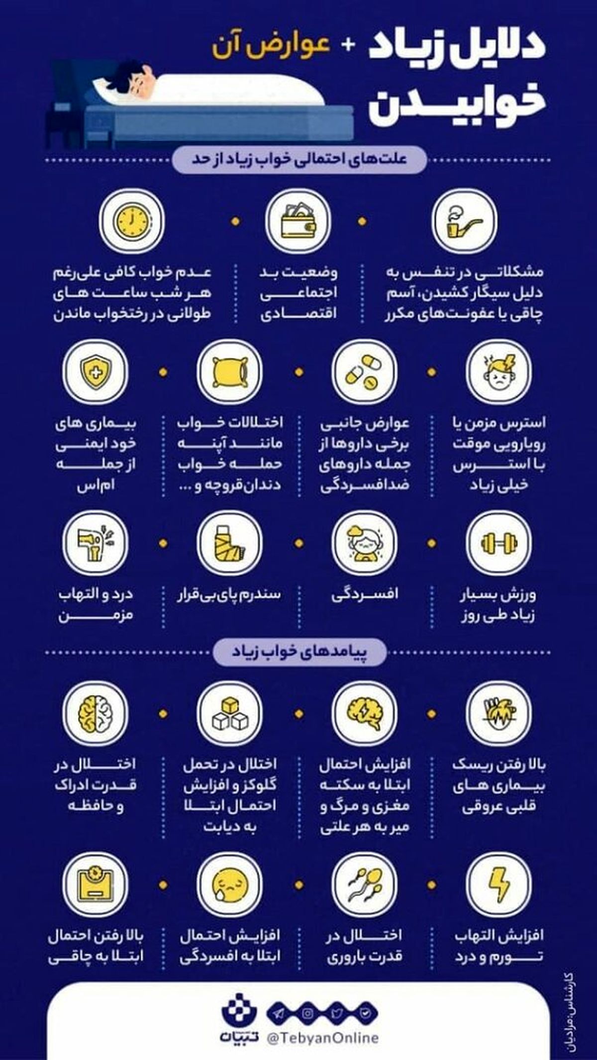  عوارض خواب بیش از اندازه؛عکس