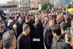 حضور رئیس جمهور در مراسم تشییع پیکر شهدا