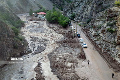 سیل در جاده کندوان