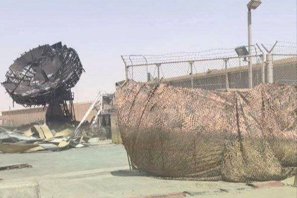 تصاویر نزدیک از رادار منهدم شده آمریکایی‌ها در العدید با موشک ایران