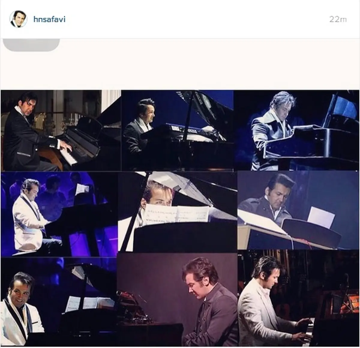 حسام نواب صفوی در حال نواختن پیانو/ عکس