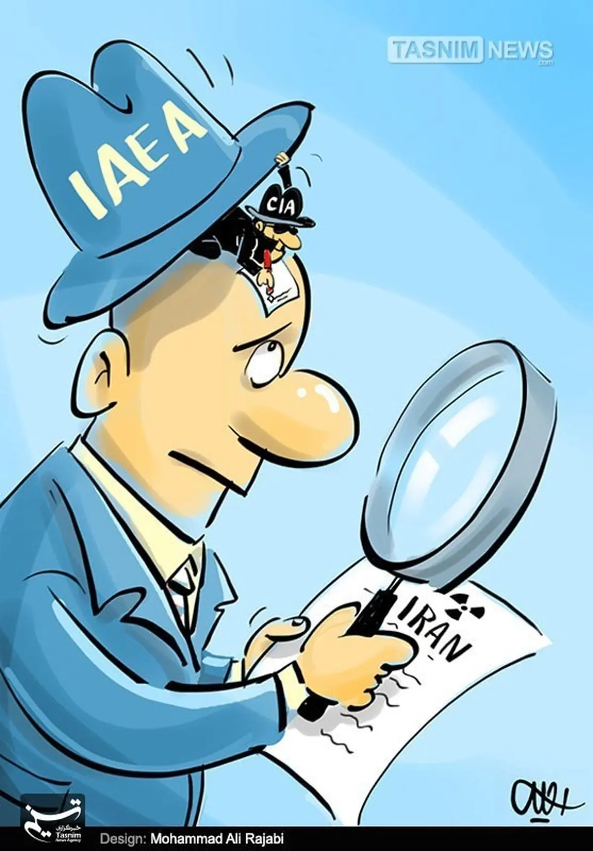 نگرانی ایران از وجود جاسوس در آژانس /کاریکاتور