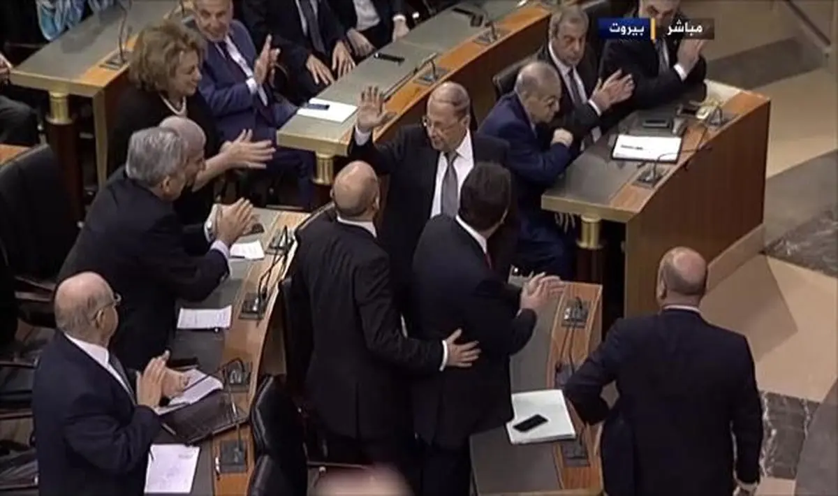 نخستین تصویر از میشل عون پس از پیروزی در انتخابات