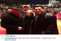 عکس یادگاری محمدرضا گلزار در کنار رئیس جشنواره فیلم برلین