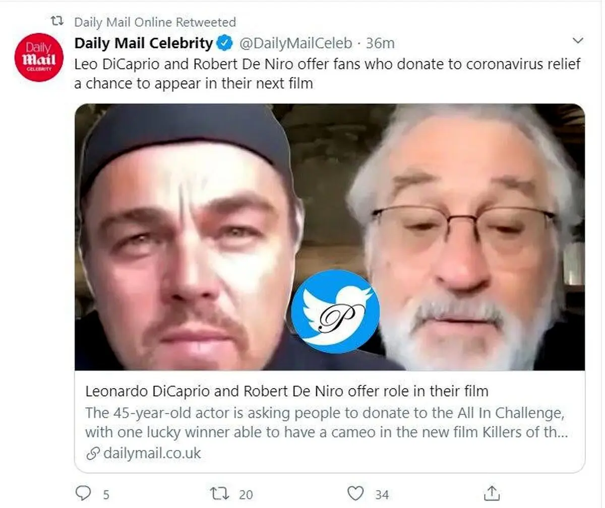 قول لئوناردو دی کاپریو و رابرت دنیرو به طرفداران خود  + توئیتر