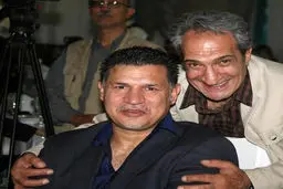 علی دایی در کنار بازیگر تلویزیون/ عکس