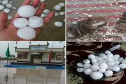 بارش تگرگ‌های تخم‌مرغی در بوشهر! / عکس