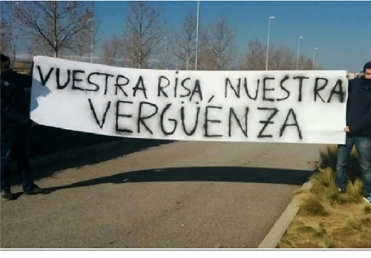 پلاکارد کنایه‌آمیز هواداران رئال خطاب به رونالدو+عکس