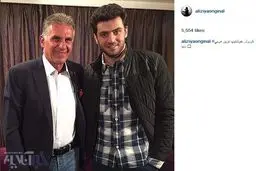 عکس یادگاری کارلوس کی روش با مجری پرسپولیسی تلویزیون