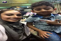 سلفی «ترلان پروانه» با امیر عباس کچلیک/ عکس