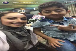 سلفی «ترلان پروانه» با امیر عباس کچلیک/ عکس