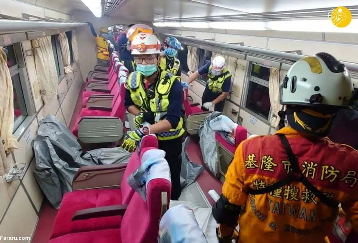 خروج مرگبار قطار از ریل در تایوان خبرساز شد+عکس‌ها