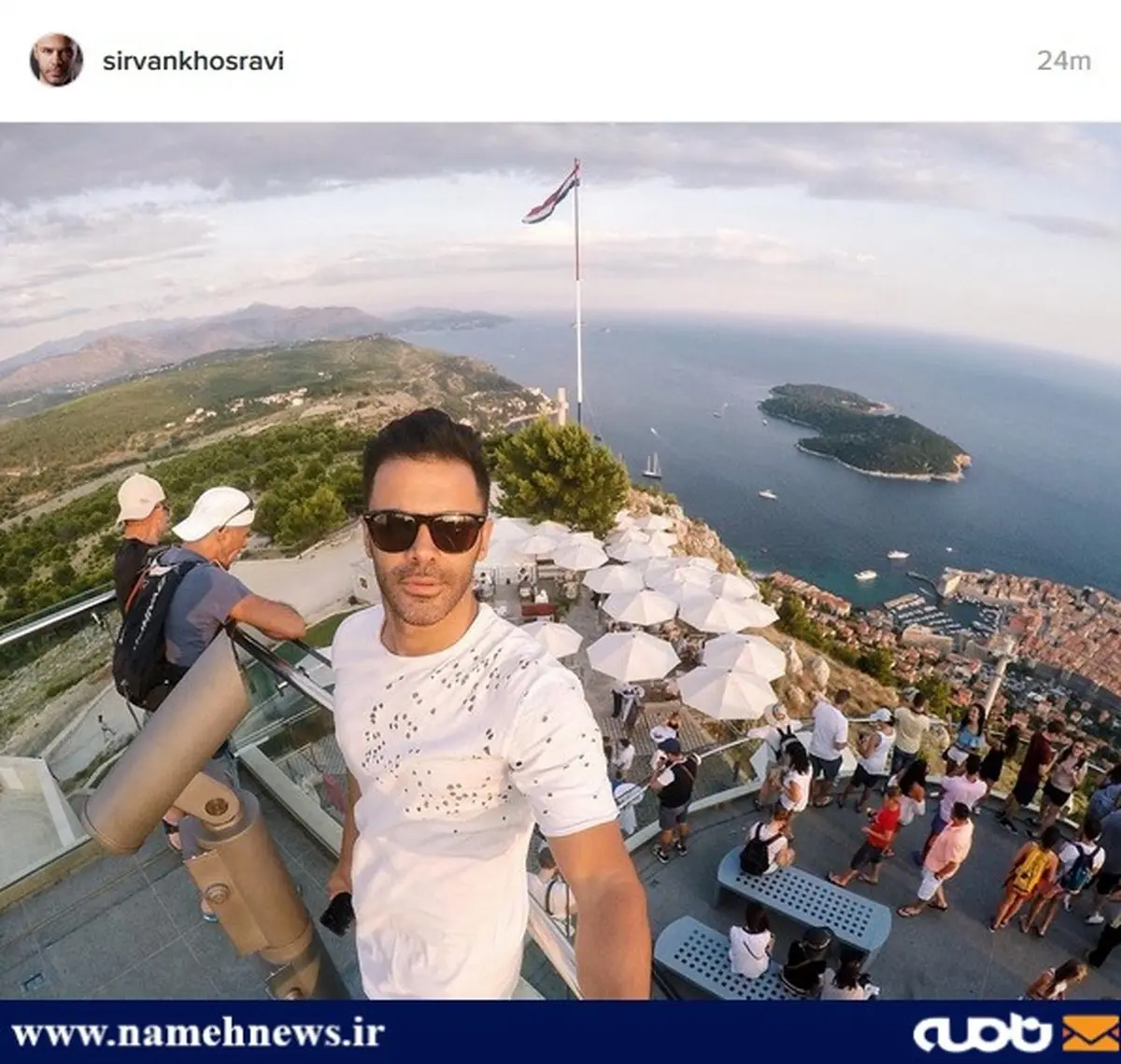 سلفی خطرناک سیروان خسروی!/عکس