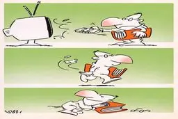 به جای تلویزیون!/کاریکاتور