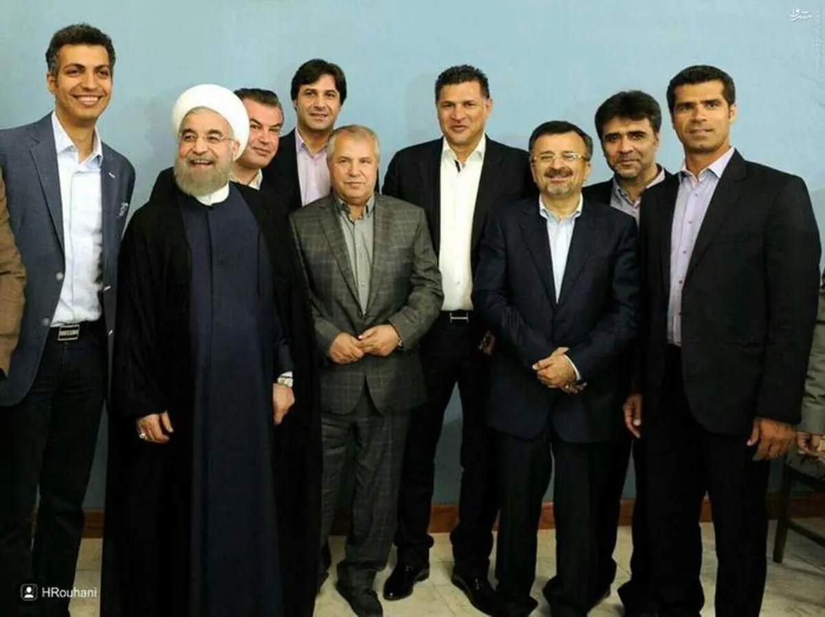 عکس یادگاری دایی و فردوسی پور با  روحانی/ عکس