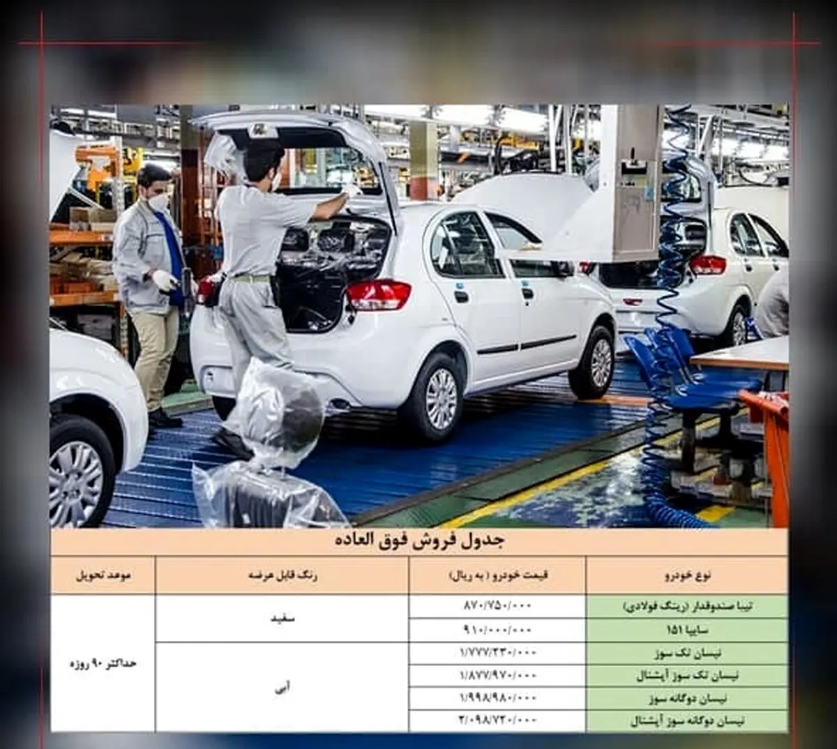 فروش فوق العاده ۵ خودروی سایپا از امروز ۲۵ دی + جزئیات