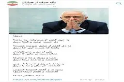 شعری که حسین جابری انصاری معاون ظریف در کانالش منتشر کرد/ عکس