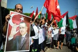 خوشحالی فلسطینی‌ها از پیروزی اردوغان در منطقه/عکس