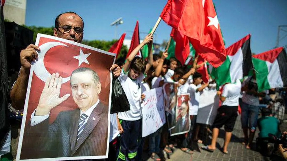 خوشحالی فلسطینی‌ها از پیروزی اردوغان در منطقه/عکس