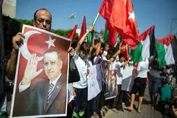 خوشحالی فلسطینی‌ها از پیروزی اردوغان در منطقه/عکس