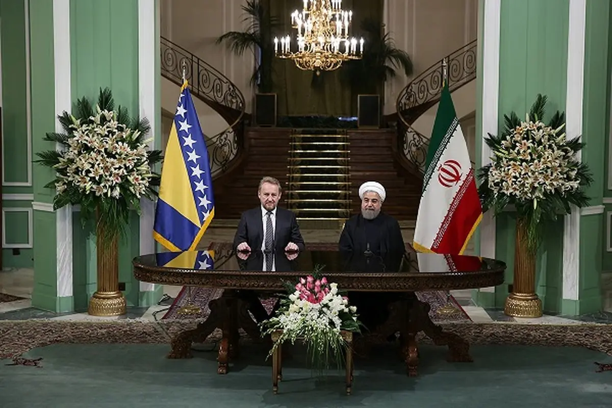 نشست مطبوعاتی روحانی و همتای اروپاییش/عکس