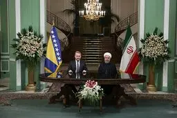 نشست مطبوعاتی روحانی و همتای اروپاییش/عکس
