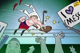 کاریکاتور/ کتک کاری لیونل مسی در بازی دوستانه!