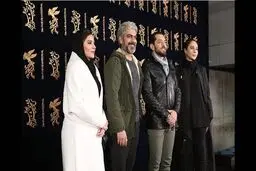 تصویری از تیپ بهرام رادان،رعنا آزادی ور،مهدی پاکدل و سحر دولتشاهی در جشنواره