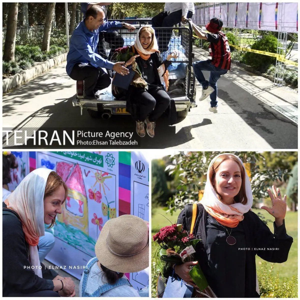 تصویری از مهناز افشار سوار بر وانت