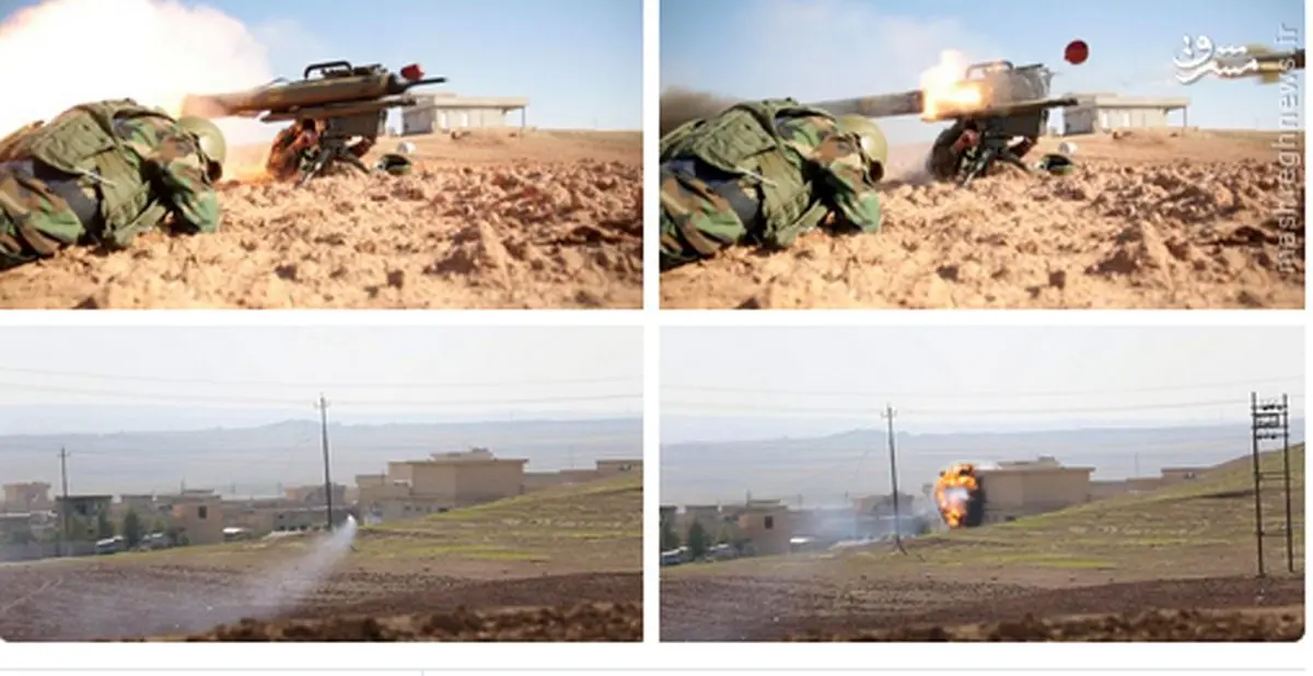 شلیک پیشمرگها به داعش/ عکس