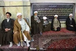 حضور مراجع تقلید در  مراسم ختم حضرت آیت الله غیوری در مسجد اعظم قم/ تصاویر