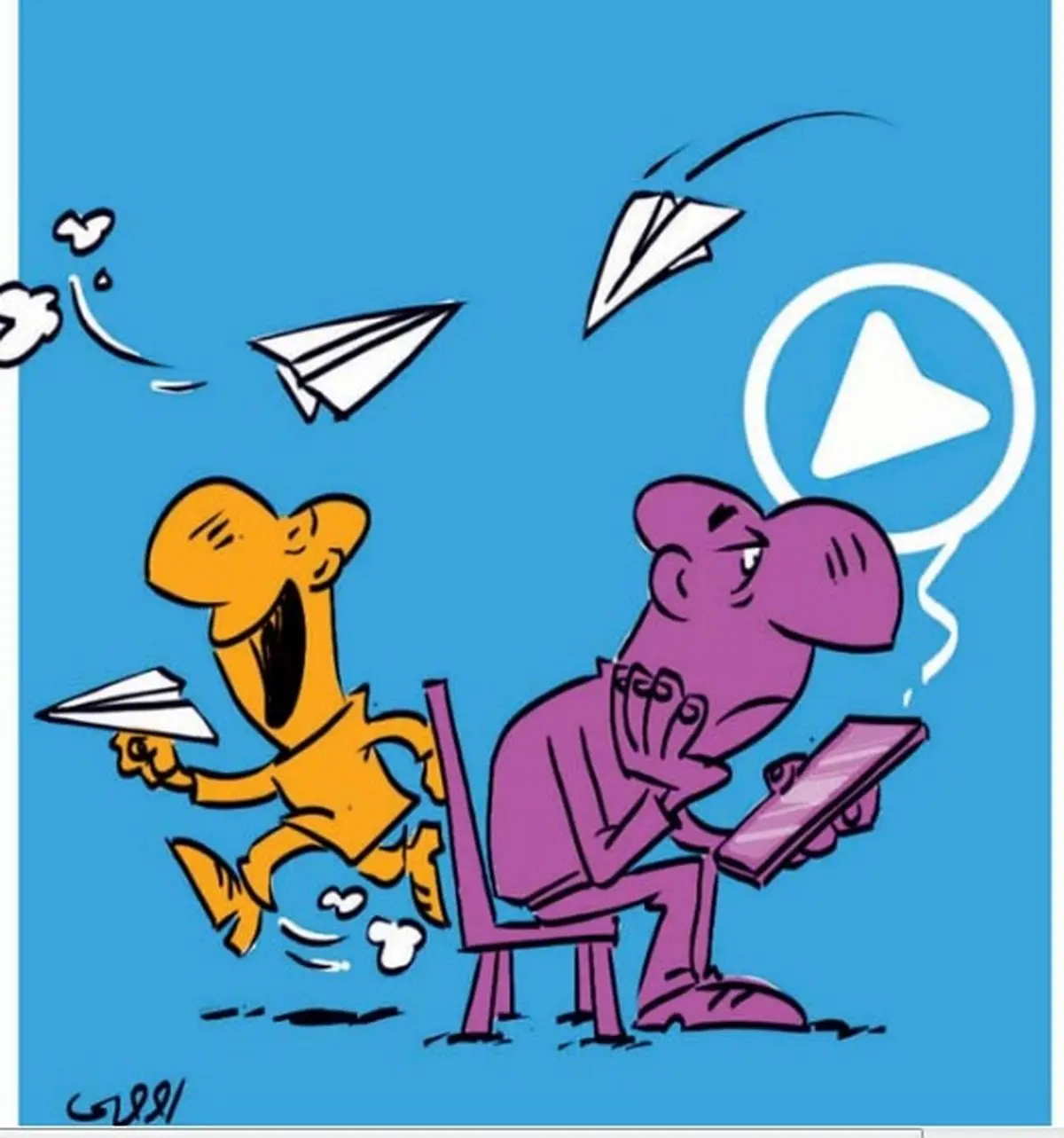 افسردگی تلگرامی/ کاریکاتور