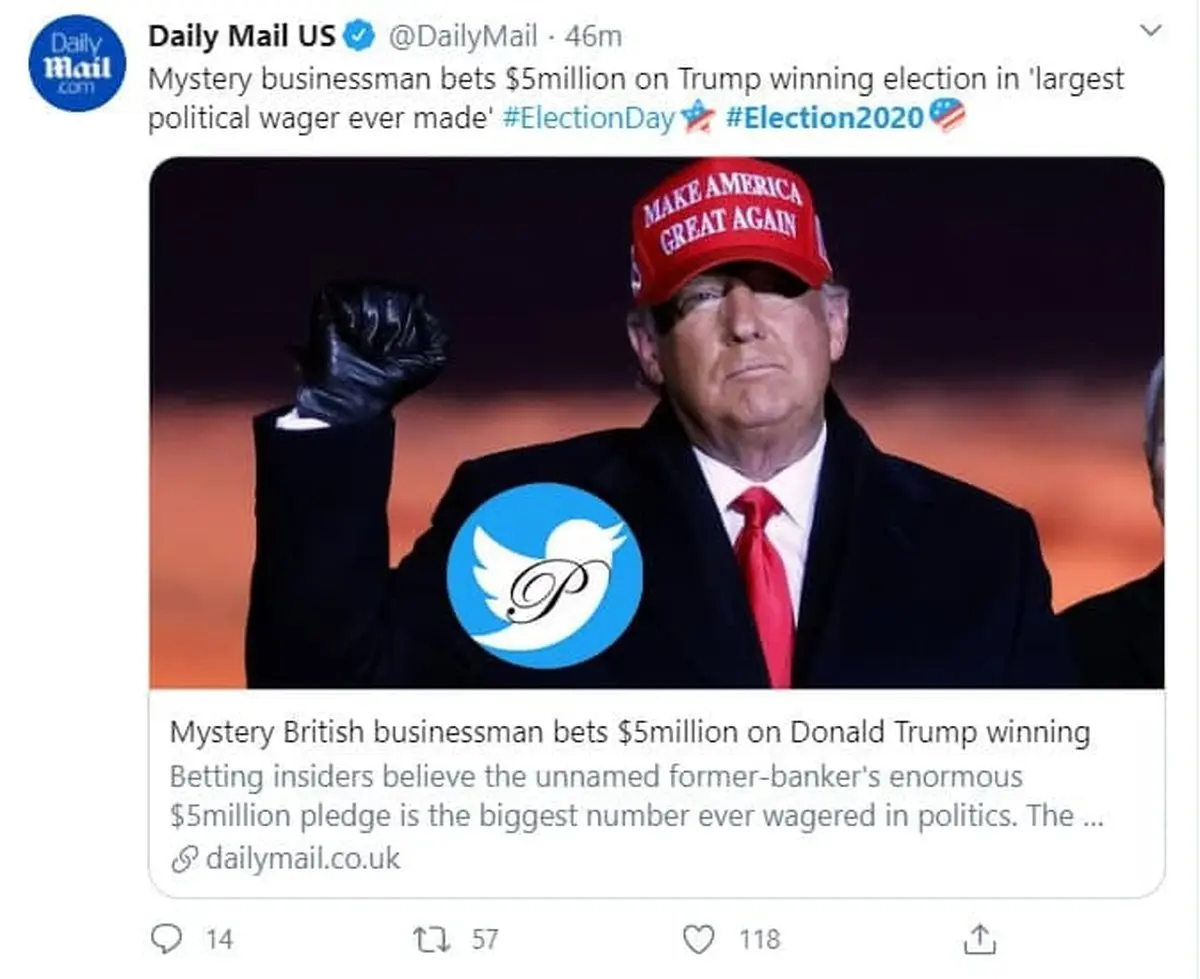 فاش شدن بزرگترین شرط بندی سیاسی تاریخ انتخابات: 5 میلیون دلار روی ترامپ