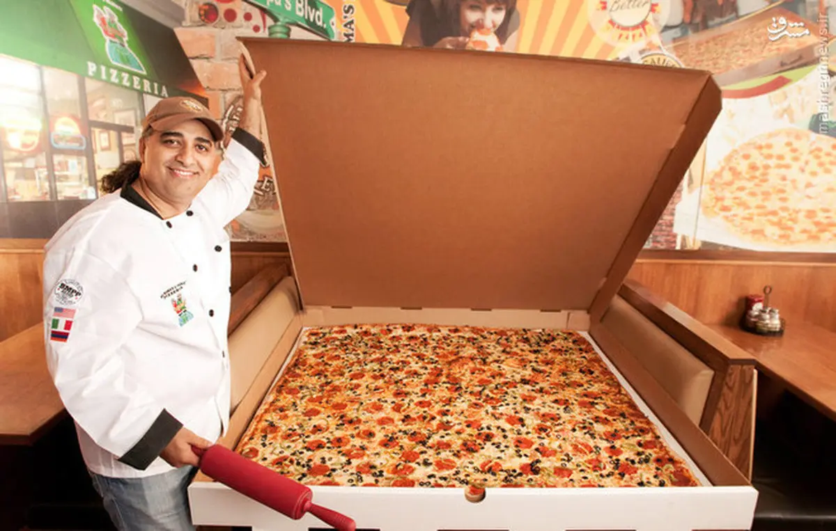 بزرگ ترین پیتزای قابل حمل در جهان/عکس