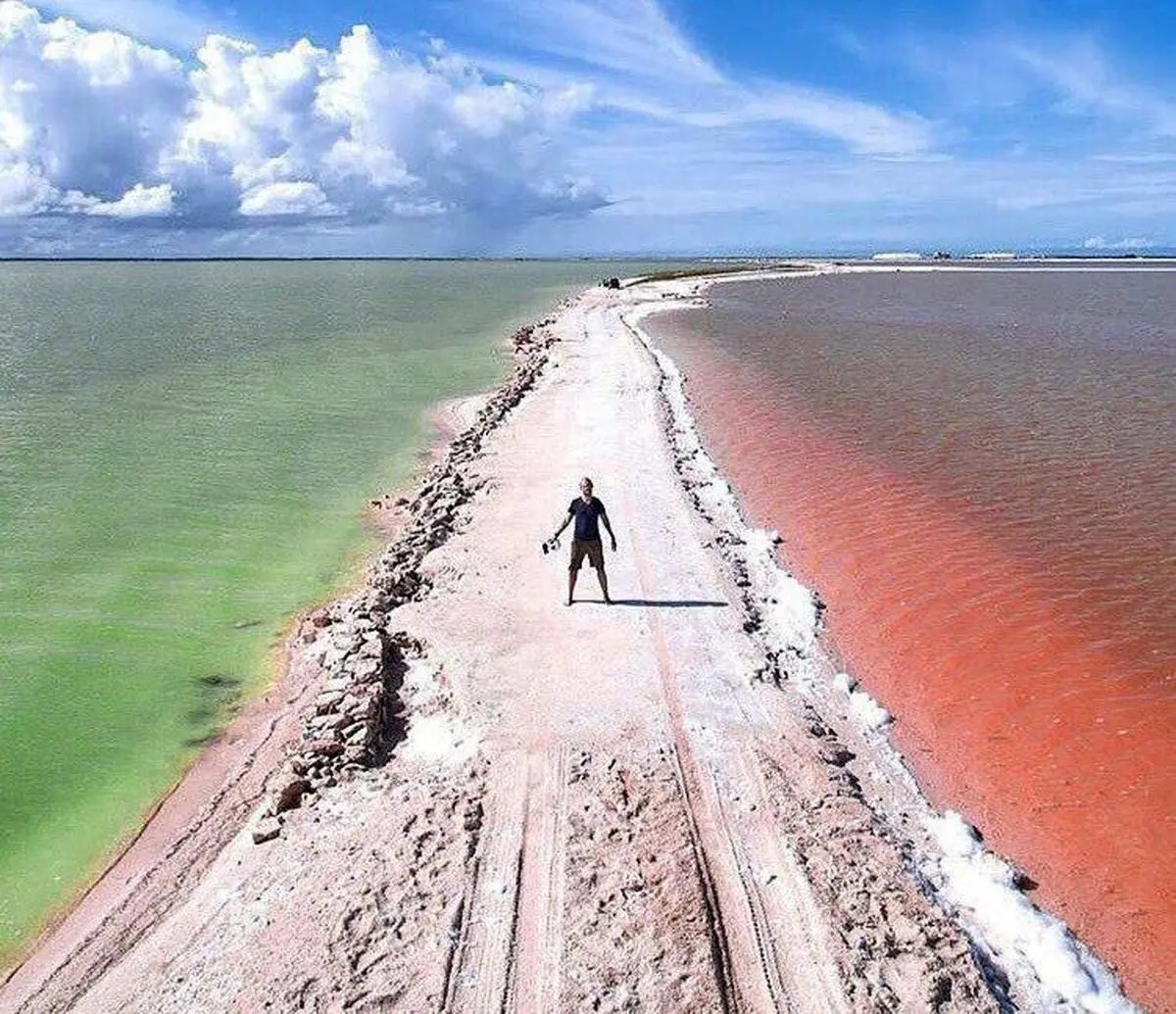 تصویری از عجیبترین دریاچه دنیا