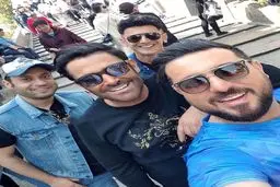 سلفى محسن كيايى به همراه محمدرضا گلزار، امين حيايى