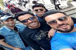 سلفى محسن كيايى به همراه محمدرضا گلزار، امين حيايى