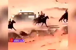 تصادف وحشتناک پليس با سواركاران! + ويدئو
