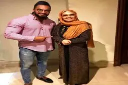 عکسی متفاوت از خانم بازیگر درکنار بدنساز معروف