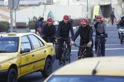 شهردار تهران با دوچرخه به بهشت رفت! / عکس