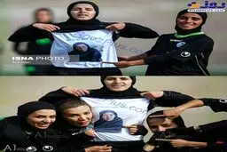 عکسی از شادی عجیب و متفاوت فوتبالیست زن بعد از زدن گل