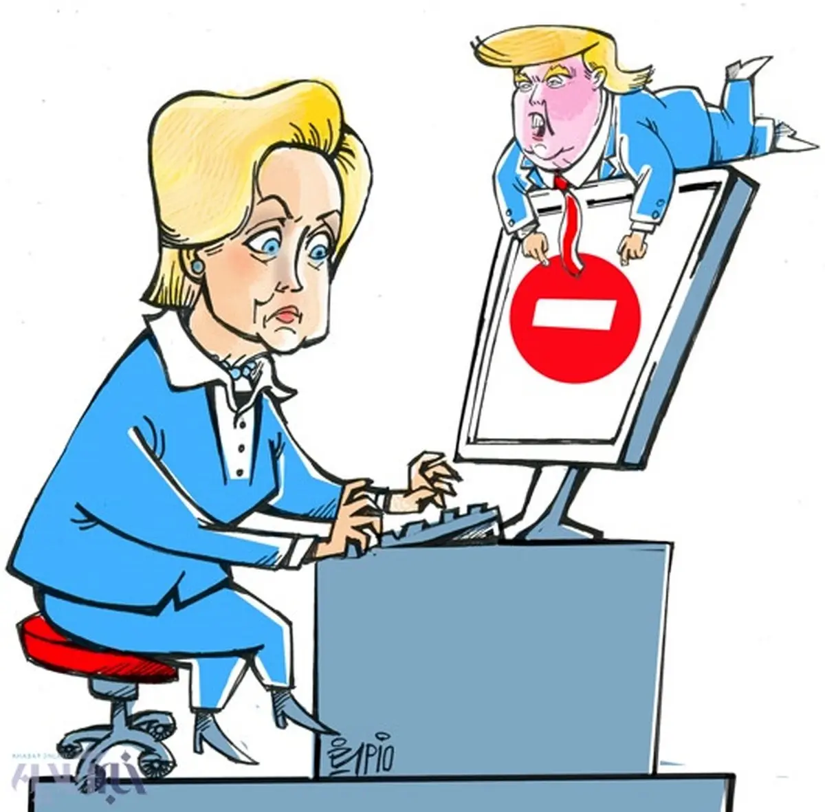 هیلاری هک شد!/ کاریکاتور