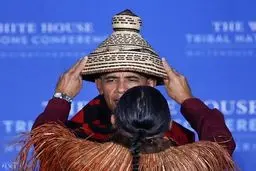 کلاه گشادی که سر اوباما رفت!/تصاویر