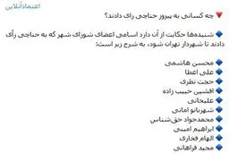 کدام یک از اعضای حزب اتحاد ملت مانع شهردار شدن آخوندی در تهران شد؟